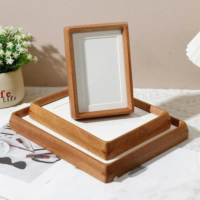 Photo Frame Solid Wood A4 21.0 cm x 29.7 cm Display Living Room Office Picture Frame Rounded Corner Desktop Shelf Decor | Thomler