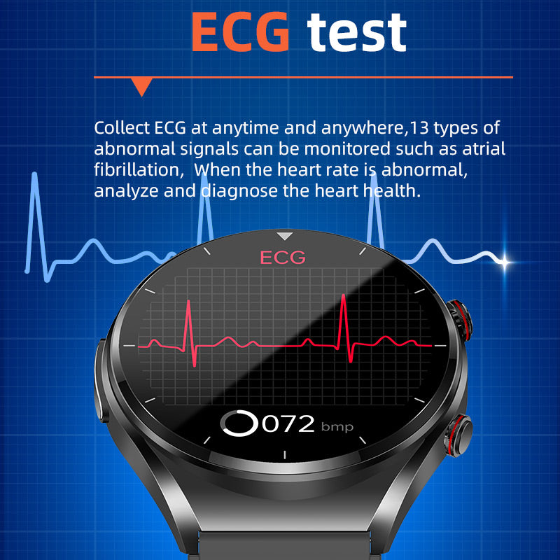 Health Monitoring Smartwatch with Glucose Tracker, Heart Rate, ECG, Blood Pressure & HRV Sensor for Daily Wellness & Fitness | Thomler