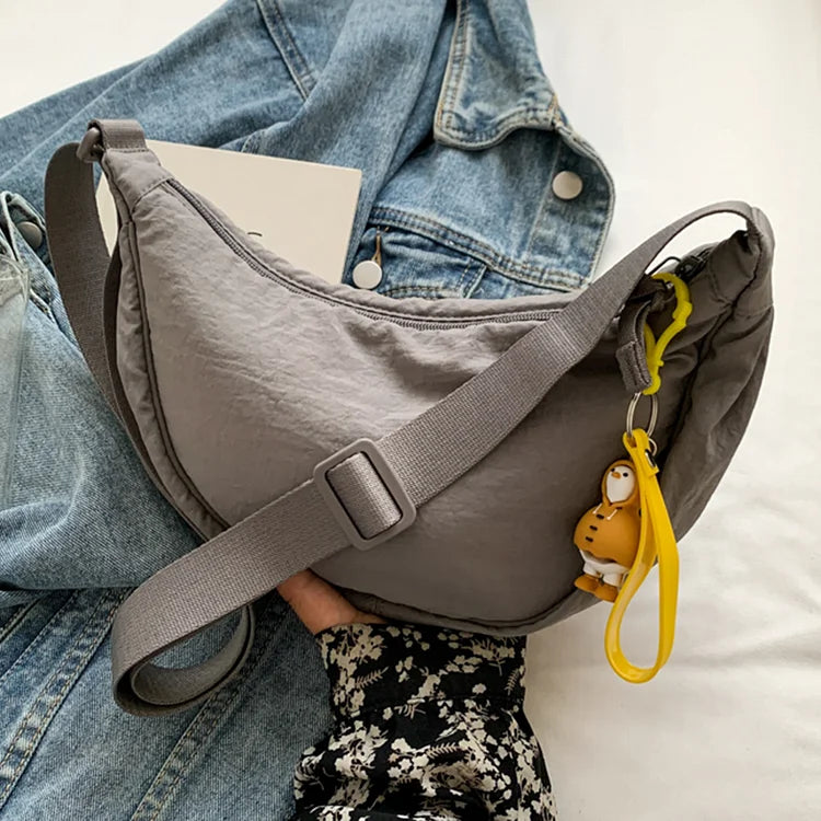 Pleated Hobo Crossbody Bag for Women – Lightweight Nylon Shoulder Purse with Ruched Design for Everyday Carry & Travel | Thomler