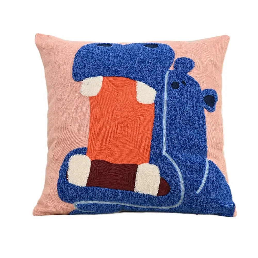 Cushion Cover Polyester Cotton Blend 45.0 cm 17.7 Inch Scandinavian Sofa Bedroom Animal Embroidered Decorative Throw Pillow Case | Thomler