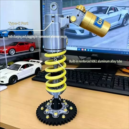 Racing Shock Absorber Desk Light with Rechargeable LED & Touch Dimmer for Gaming Rooms & Garages | Thomler