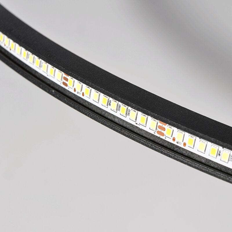 Dimmable Round LED Flush Mount Ceiling Light for Bedroom Living Room | Black White Metal Acrylic | Indoor Hardwired 12-20 Inch Fixture | Thomler
