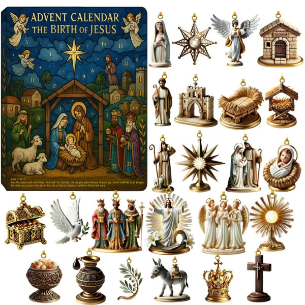 Journey to Bethlehem Advent Calendar – 24-Day Christmas Nativity Story Display Set for Families | Thomler