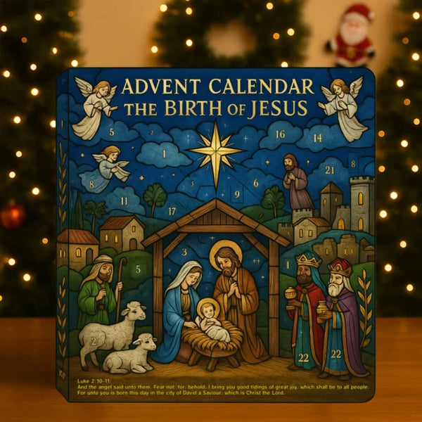 Journey to Bethlehem Advent Calendar – 24-Day Christmas Nativity Story Display Set for Families | Thomler