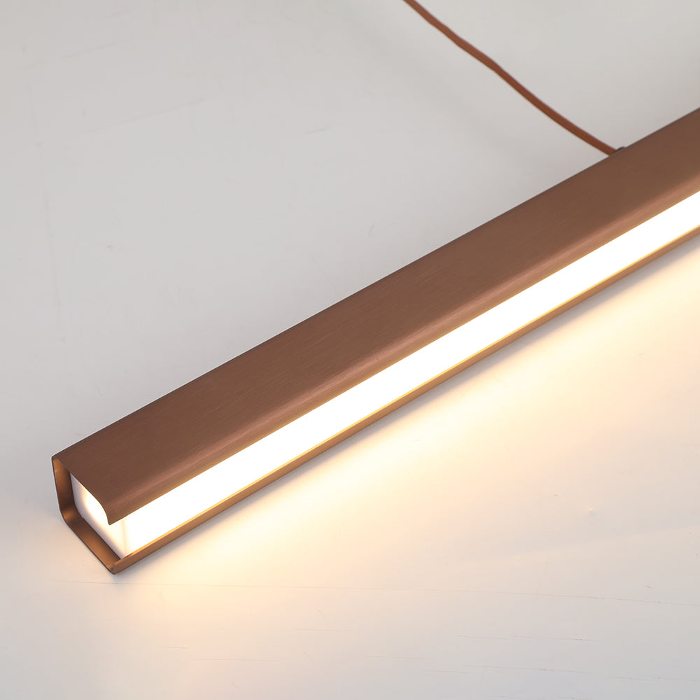 Sleek Overhead LED Bar Light Metal Frame Acrylic Diffuser Adjustable Height Dining Room Kitchen Island | Thomler