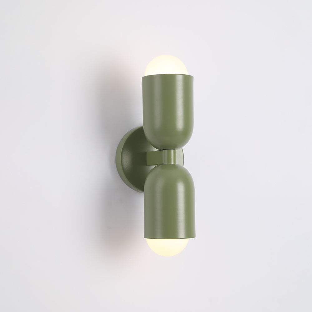 Dual-Arm Metal Wall Sconce with Colorful Shades for Bedroom and Living Room | LED Bulbs Included | Thomler