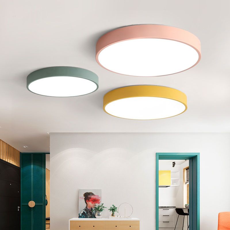 Modern Round LED Flush Mount Ceiling Light for Bedroom & Living Room – Vibrant Colors | Thomler