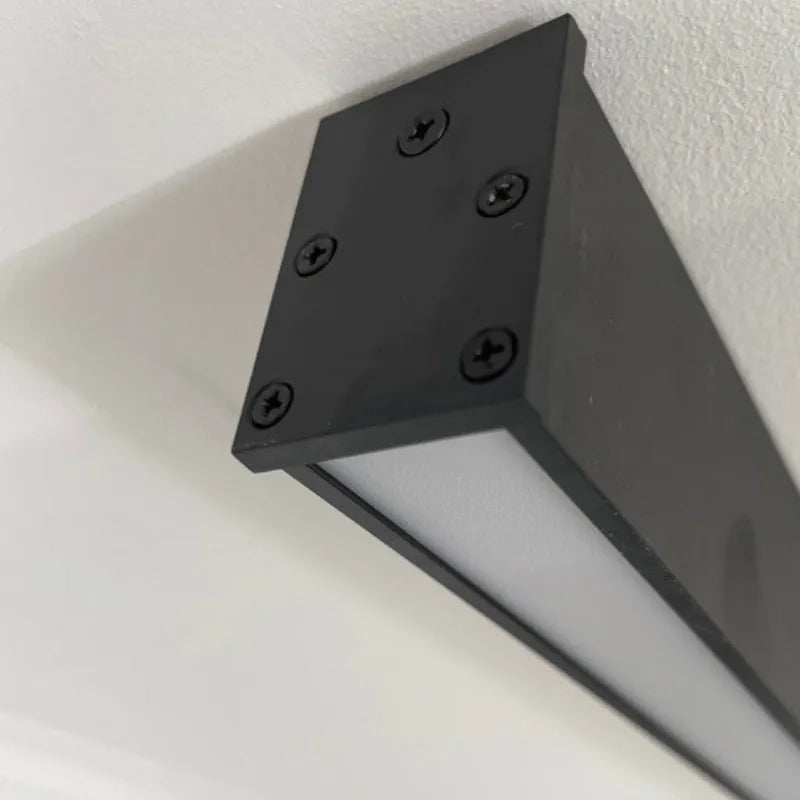 Modern Linear Black LED Flush Mount Ceiling Light Dimmable 24-47 Inch Metal for Kitchen Living Room | Thomler