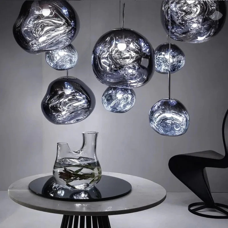 Organic Acrylic Pendant Light with Flowing Form for Dining Room & Bedroom – E27 LED Hardwire Ceiling Fixture | Thomler