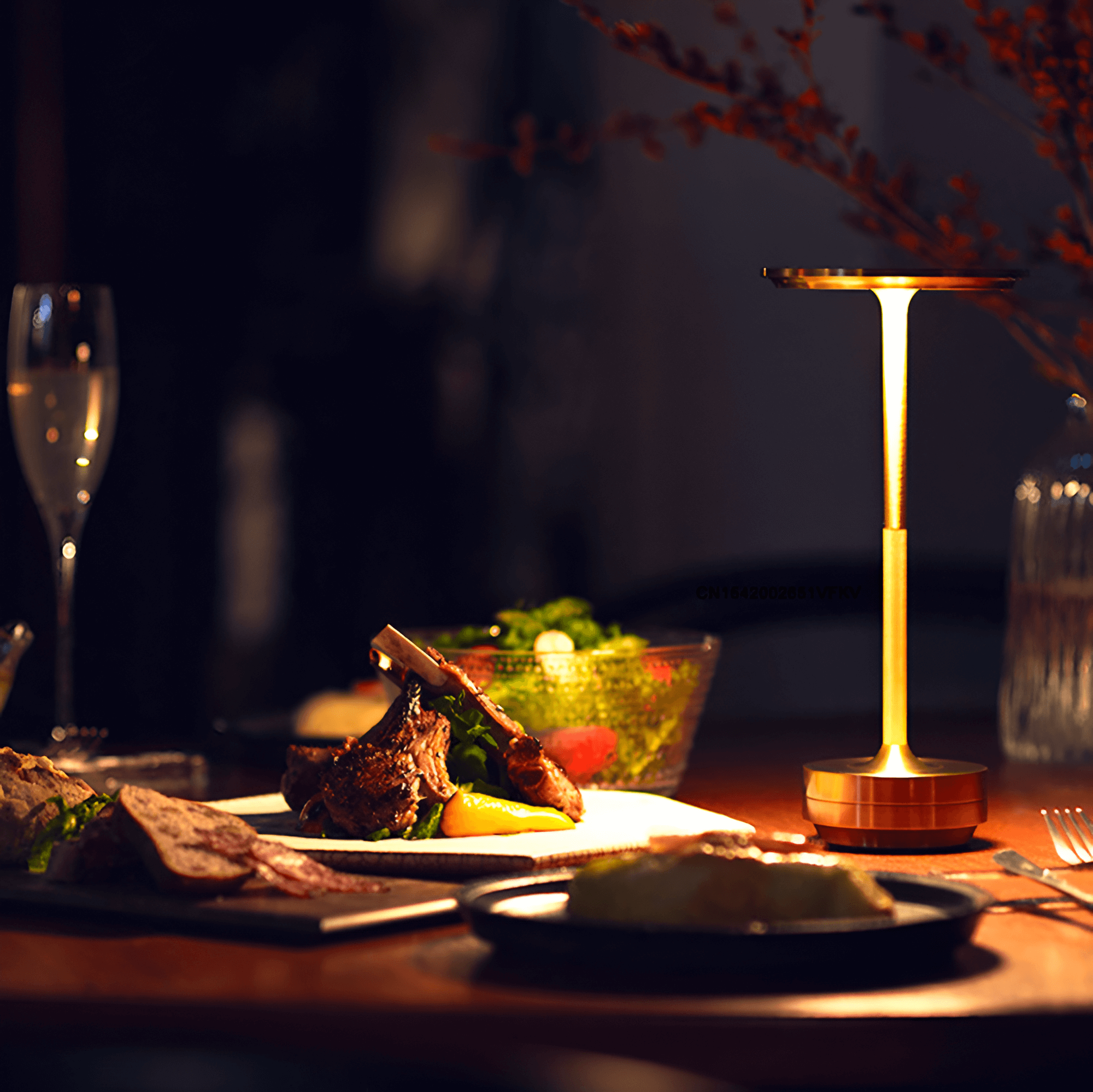 Table Lamp Wireless Rechargeable Touch Dimmable Modern Bedroom Restaurant Cordless Ambient Lighting | Thomler