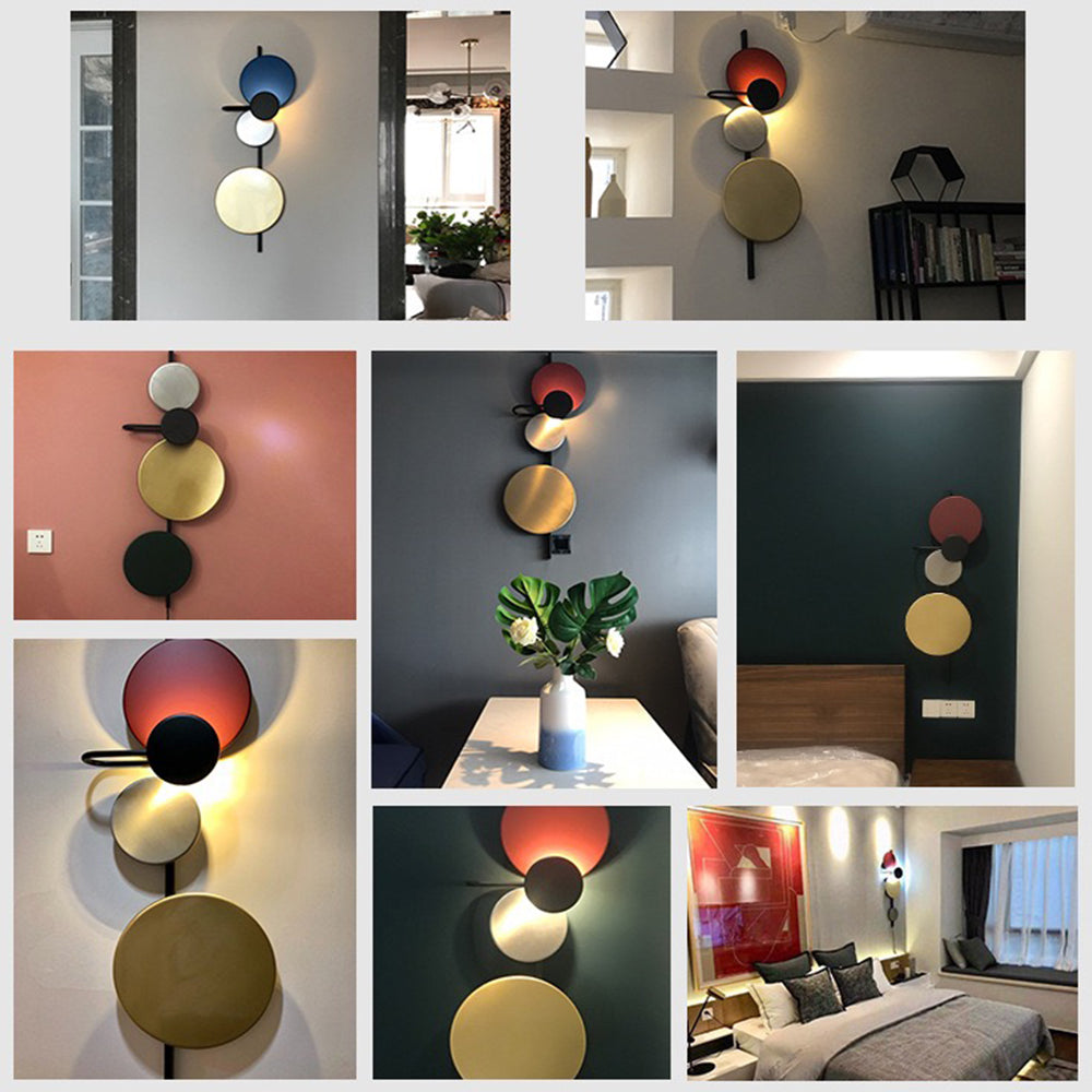 Contemporary Round Metal LED Wall Light Fixture for Bedroom, Study, Dining Room – Adjustable Ring Design | Thomler