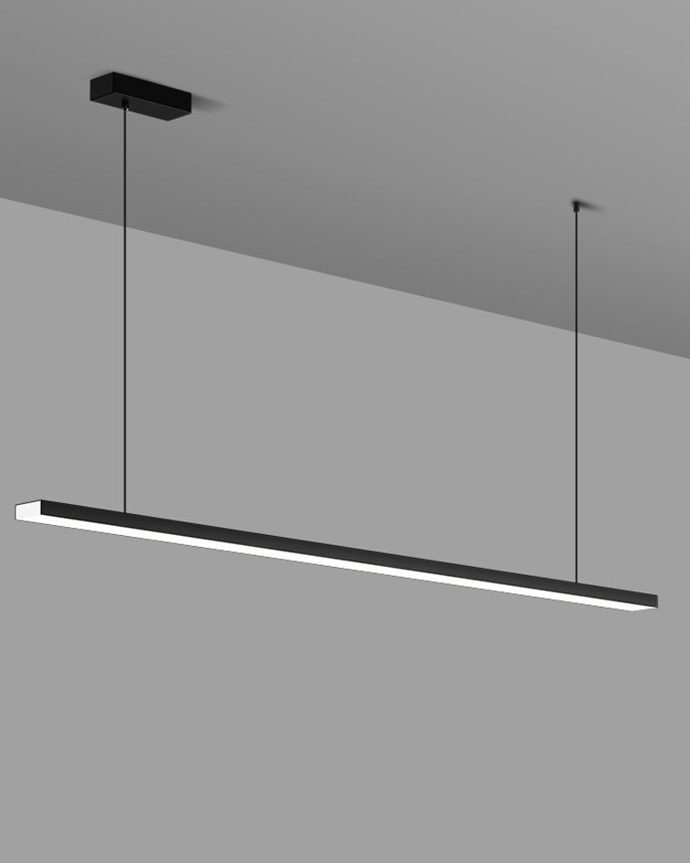 Linear Pendant Light Metal 39 in Adjustable Kitchen Island LED Warm White 3000K-6000K Modern Dining Room Hanging Lamp | Thomler