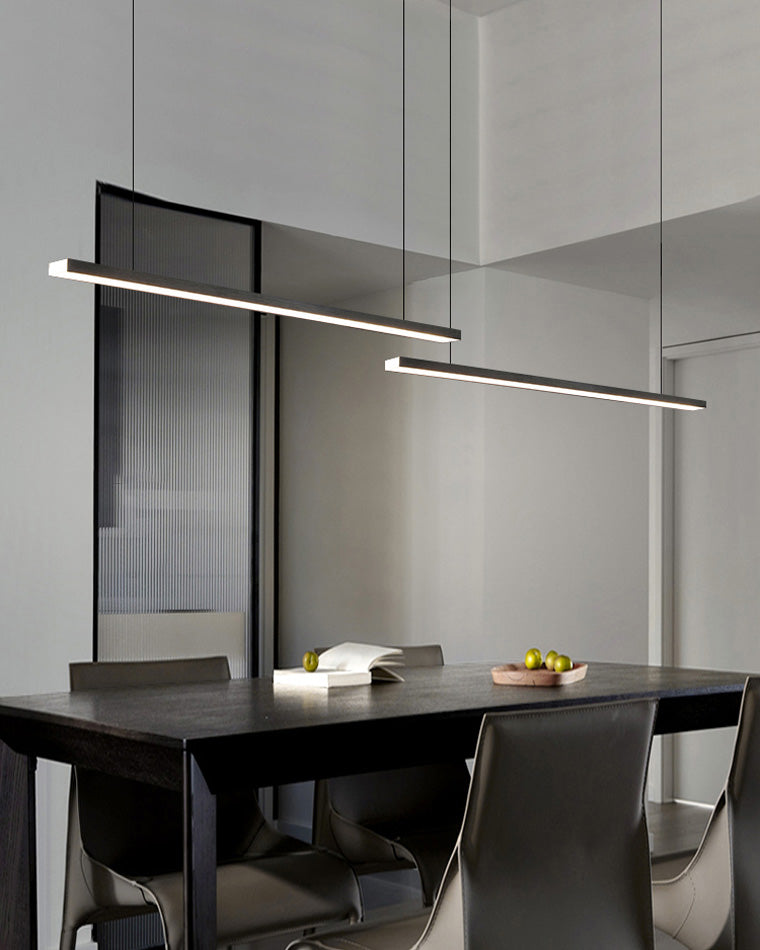 Linear Pendant Light Metal 39 in Adjustable Kitchen Island LED Warm White 3000K-6000K Modern Dining Room Hanging Lamp | Thomler