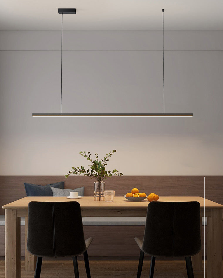 Linear Pendant Light Metal 39 in Adjustable Kitchen Island LED Warm White 3000K-6000K Modern Dining Room Hanging Lamp | Thomler