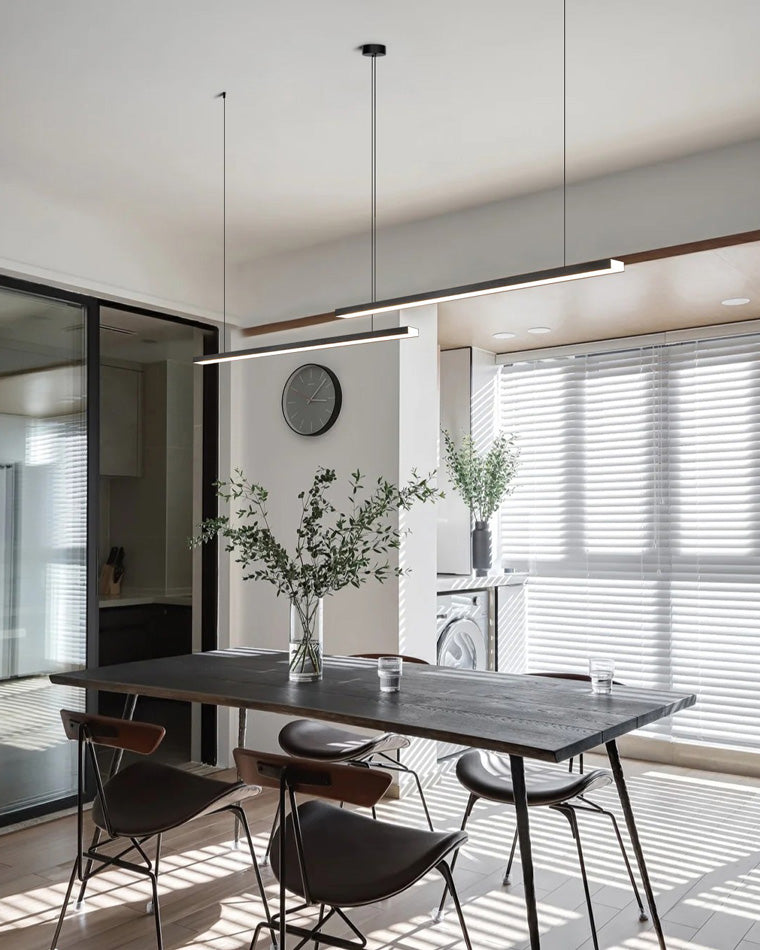 Linear Pendant Light Metal 39 in Adjustable Kitchen Island LED Warm White 3000K-6000K Modern Dining Room Hanging Lamp | Thomler