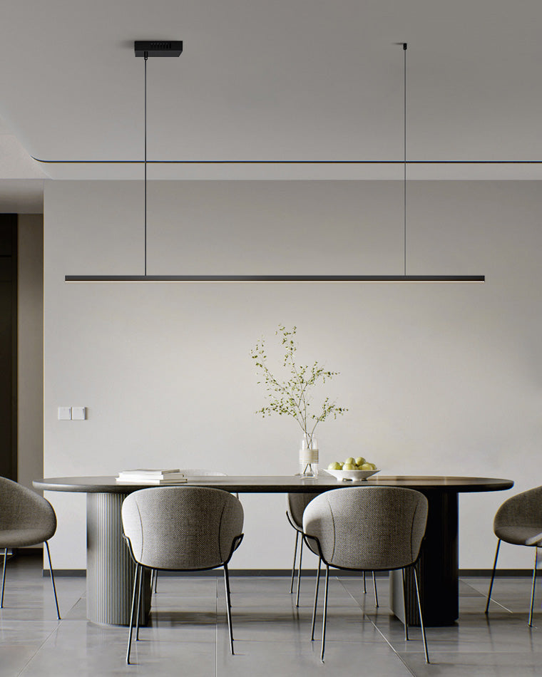 Linear Pendant Light Metal 39 in Adjustable Kitchen Island LED Warm White 3000K-6000K Modern Dining Room Hanging Lamp | Thomler