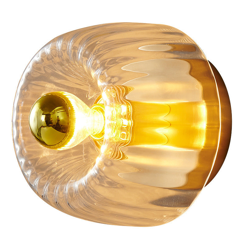 Flush Mount Light Copper 6.3 in Elegant Gold Bedroom Living Room Wall Lamp Luxury LED Incandescent Fixture | Thomler