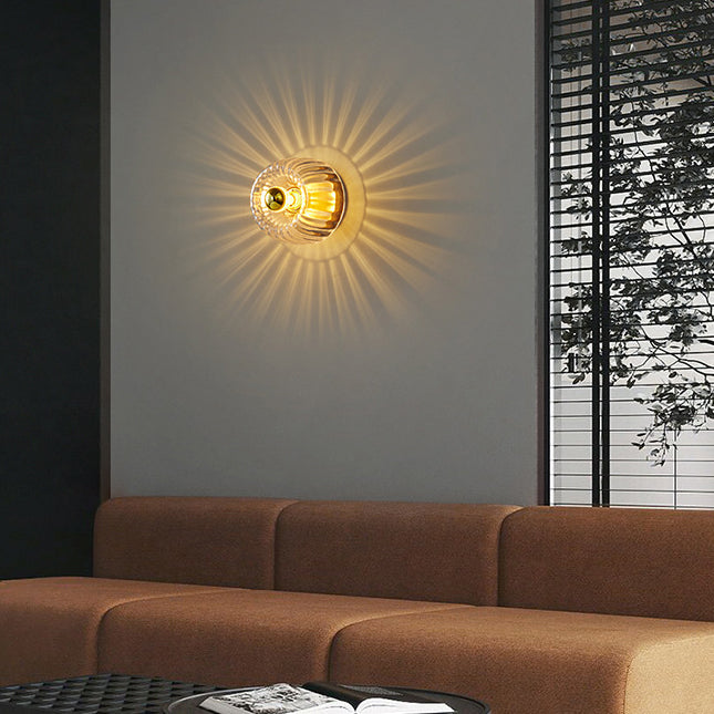 Flush Mount Light Copper 6.3 in Elegant Gold Bedroom Living Room Wall Lamp Luxury LED Incandescent Fixture | Thomler