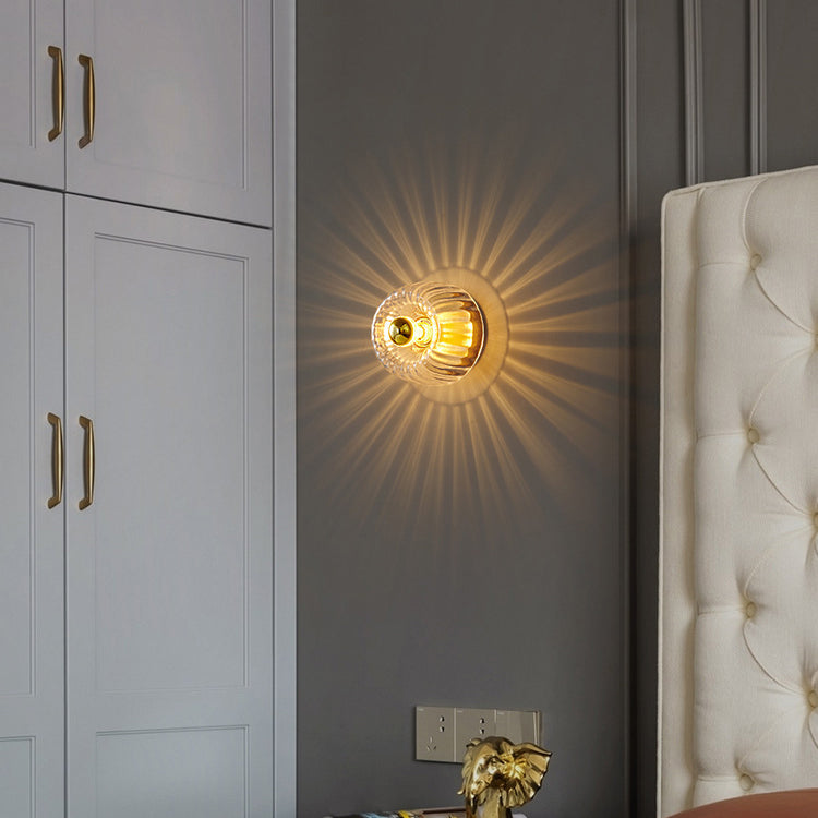 Flush Mount Light Copper 6.3 in Elegant Gold Bedroom Living Room Wall Lamp Luxury LED Incandescent Fixture | Thomler