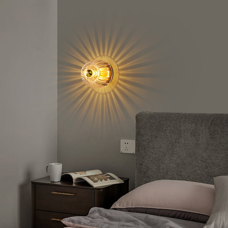 Flush Mount Light Copper 6.3 in Elegant Gold Bedroom Living Room Wall Lamp Luxury LED Incandescent Fixture | Thomler
