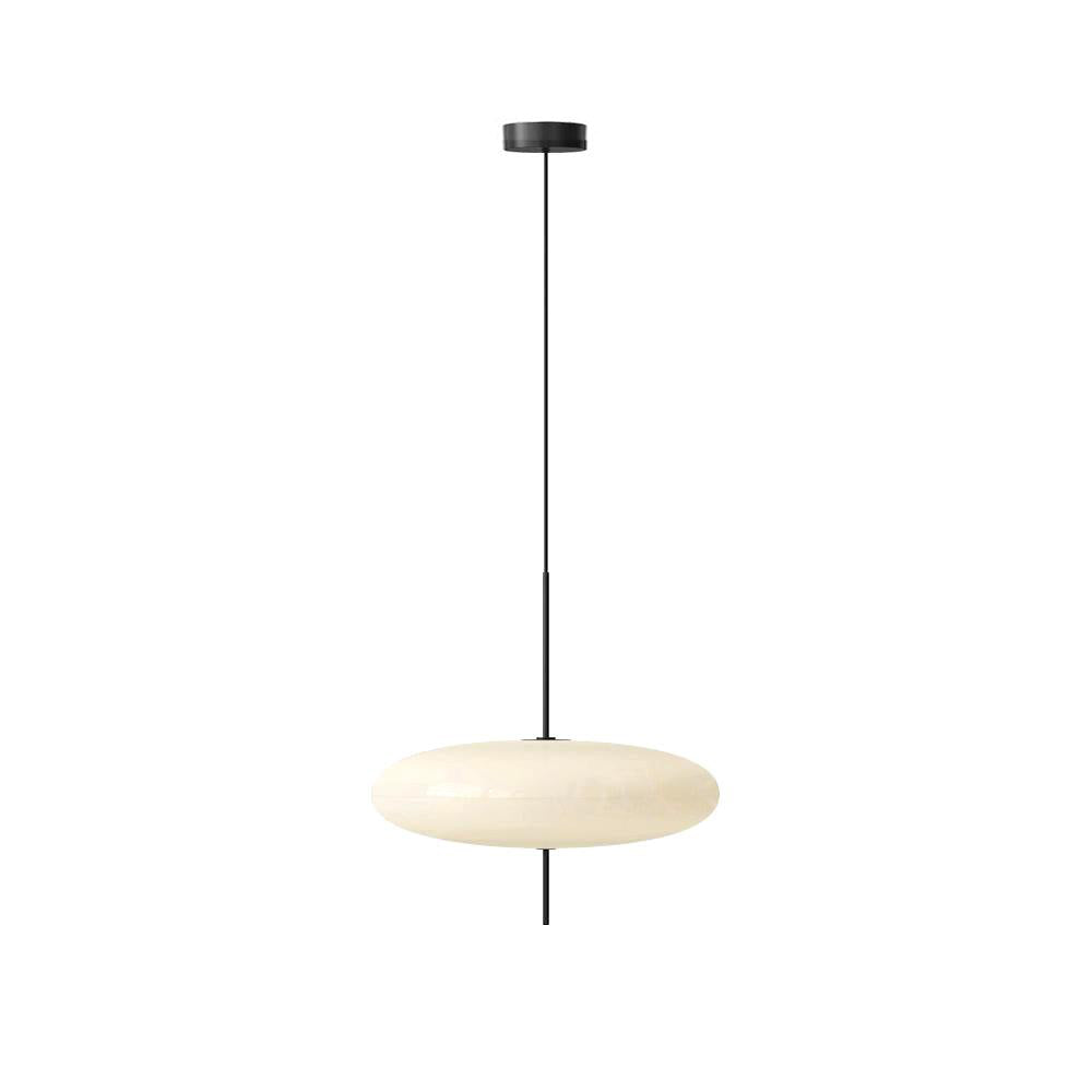Polymer Plastic Suspension Lamp 11.8 in x 21.7 in White Indoor Ceiling Light Adjustable Hanging Height Modern Lighting Fixture | Thomler