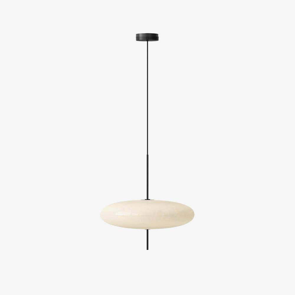 Polymer Plastic Suspension Lamp 11.8 in x 21.7 in White Indoor Ceiling Light Adjustable Hanging Height Modern Lighting Fixture | Thomler
