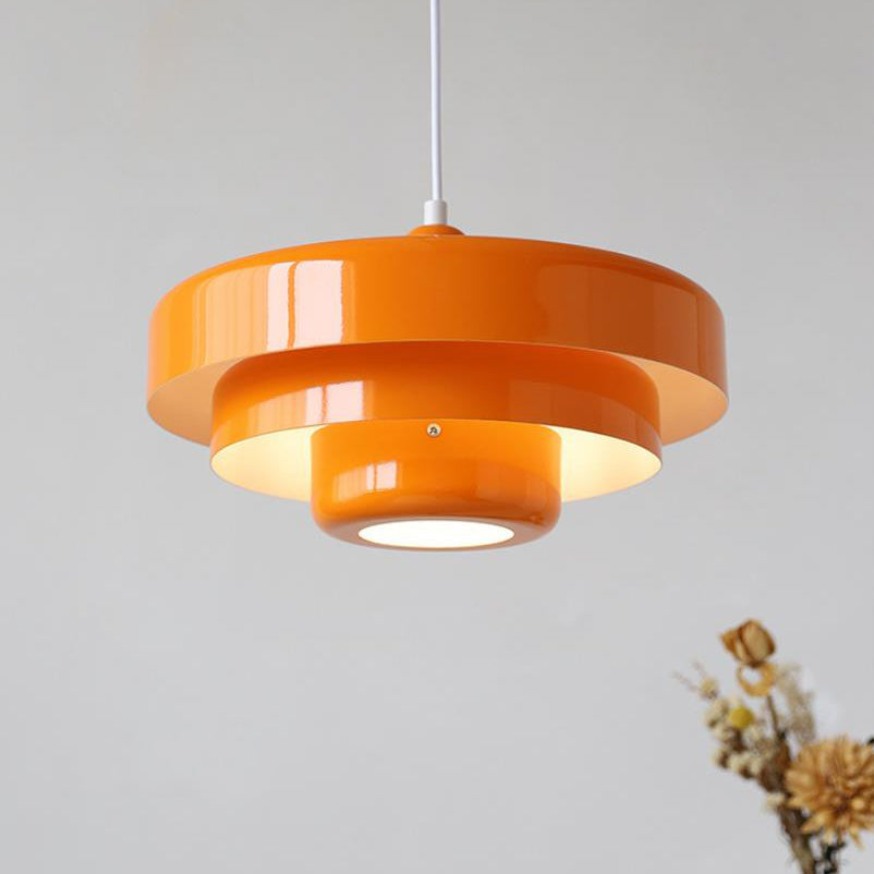 Hanging Ceiling Fixture 1-Socket Metal Shade Round Tiered Design Hardwired for Dining Room Kitchen Island Bar | Thomler
