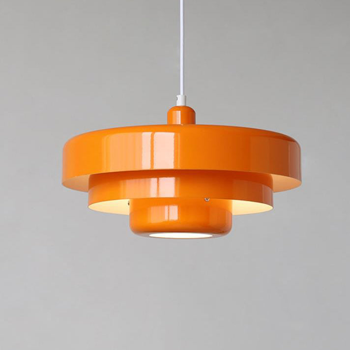 Hanging Ceiling Fixture 1-Socket Metal Shade Round Tiered Design Hardwired for Dining Room Kitchen Island Bar | Thomler