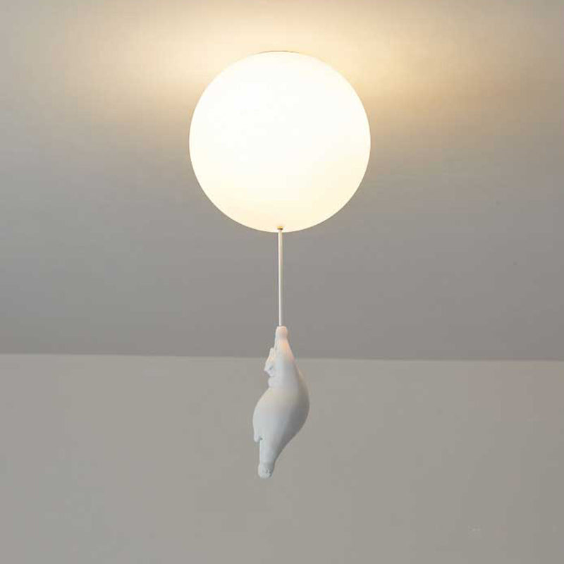 Ceiling Light Metal Acrylic 5W Bear Balloon Kids Bedroom Nursery Flush Mount Lamp | Thomler