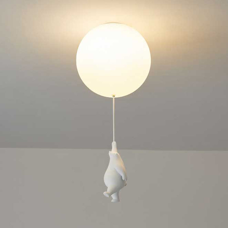 Ceiling Light Metal Acrylic 5W Bear Balloon Kids Bedroom Nursery Flush Mount Lamp | Thomler
