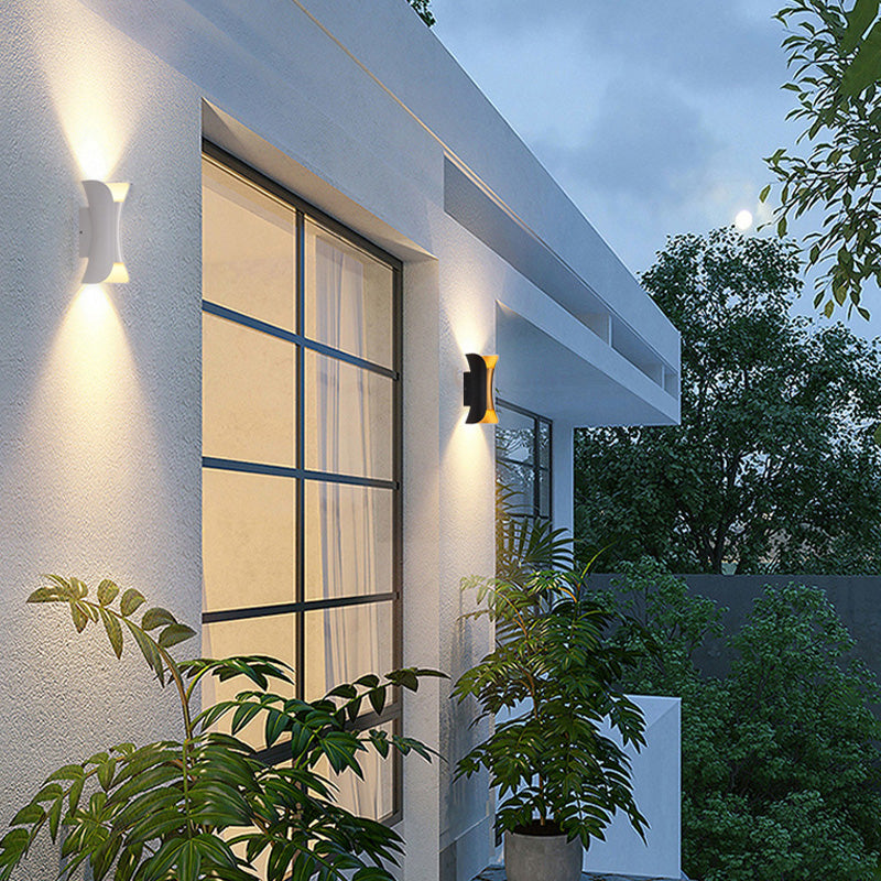 Waterproof Curved LED Outdoor Sconce Hardwired Wall Light for Patio Garden & Entryway | Thomler