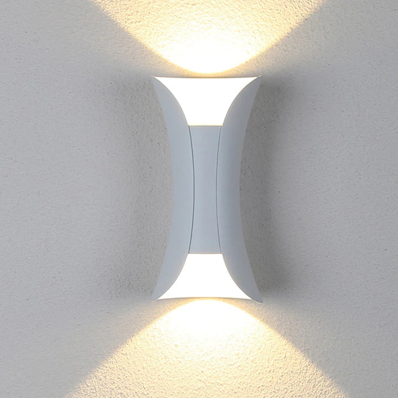 Wall Lamp Metal LED Up Down Outdoor Garden Entrance Patio Facade Lighting Black White Weather Resistant | Thomler