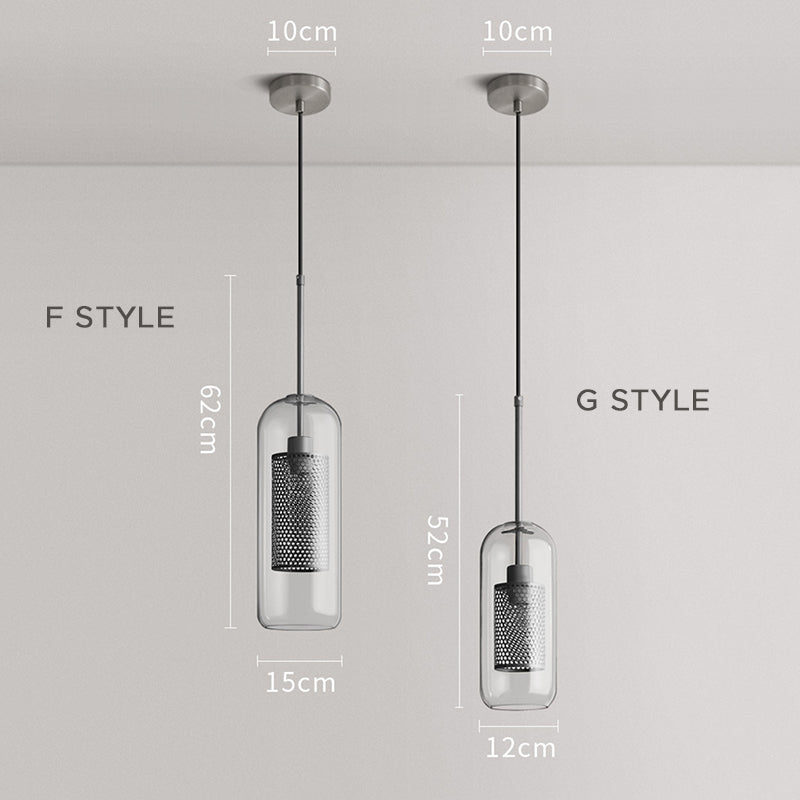 Modern Hanging Ceiling Fixture with Clear Glass Shade & Brass Hardware for Kitchen Island, Dining Room | Thomler