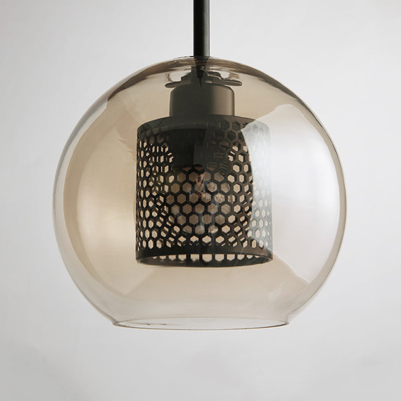 Modern Hanging Ceiling Fixture with Clear Glass Shade & Brass Hardware for Kitchen Island, Dining Room | Thomler