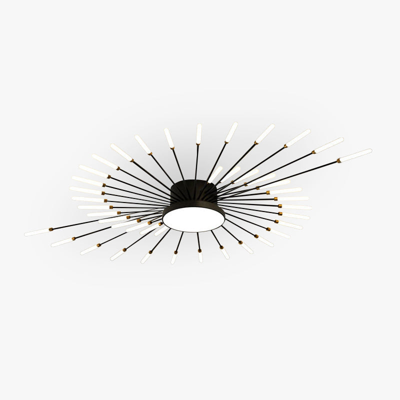 Starburst Dimmable LED Ceiling Light Flush Mount Black Gold Metal Acrylic Indoor Modern Fixture for Bedroom Living Room Dining Room | Thomler