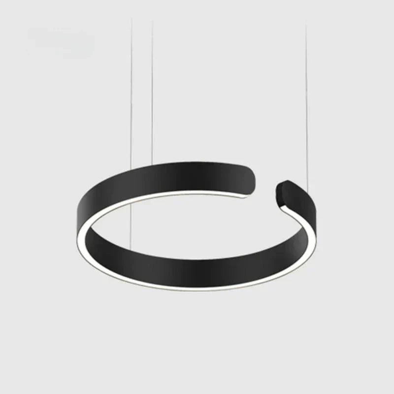 Pendant Light Aluminium Integrated LED 50.0 cm Adjustable Dining Room Living Room Hallway Ceiling Lamp Modern Minimalist Ring Design | Thomler