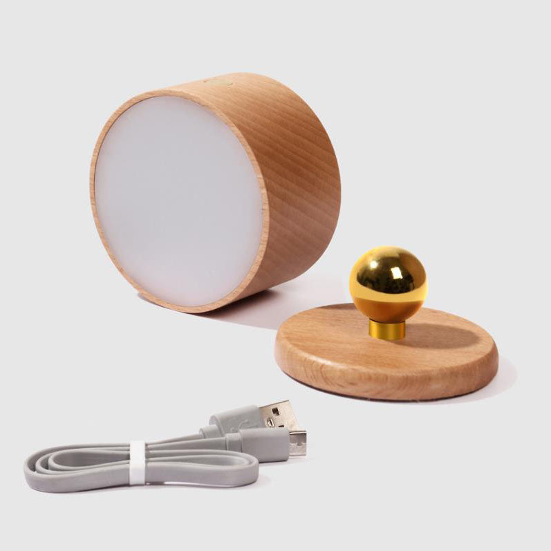 Rechargeable Magnetic Touch Control LED Accent Light for Hallway Bedroom Wall Sconce in Natural Wood Finish 3 in Wide 400 Lumens Ambient | Thomler