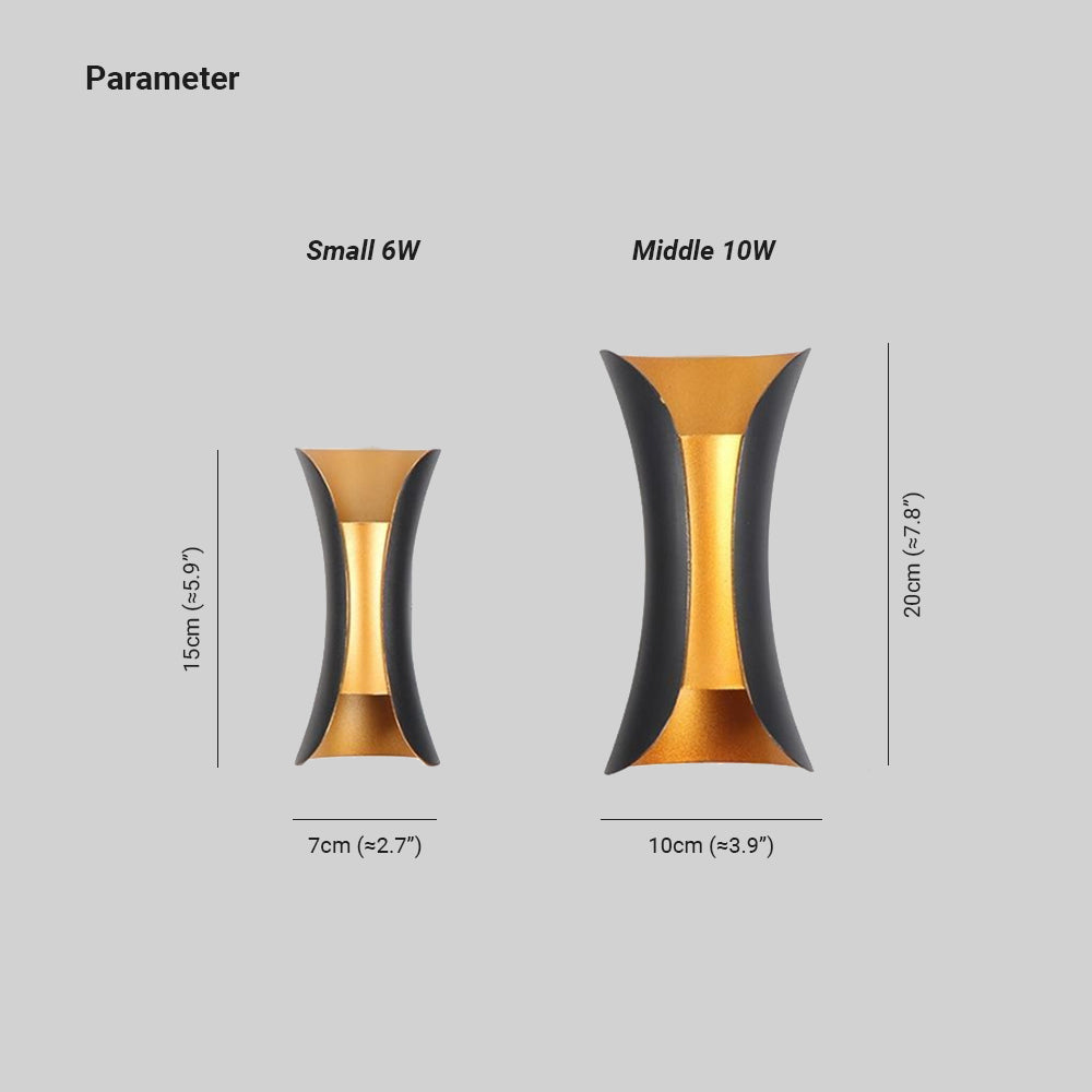 Waterproof Curved LED Outdoor Sconce Hardwired Wall Light for Patio Garden & Entryway | Thomler