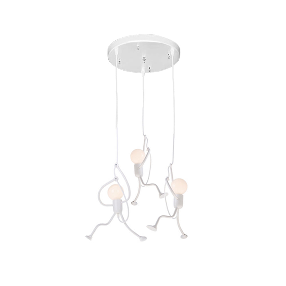 Superhero Silhouette Metal Pendant Light with Adjustable Cable & LED Bulbs | Thomler
