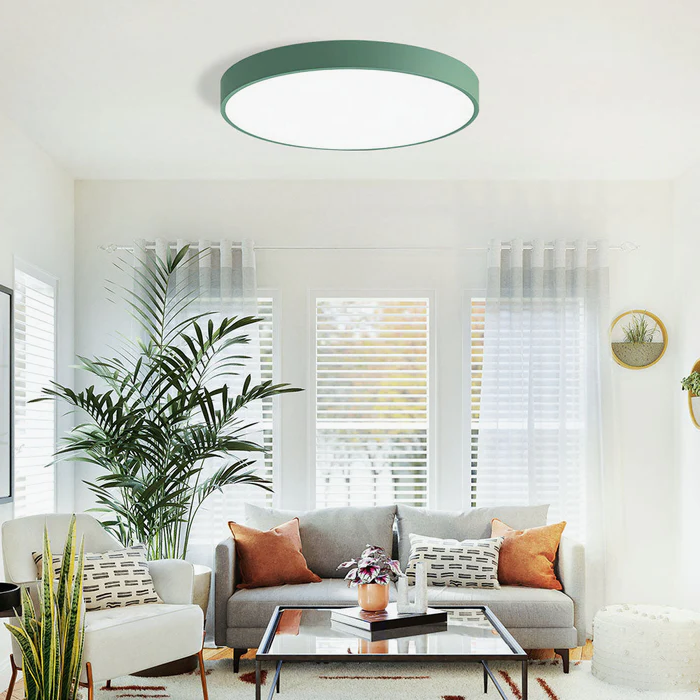 Round LED Ceiling Light Fixture Dimmable Modern Flush Mount for Living Room Bedroom Hallway Energy Efficient Lighting | Thomler
