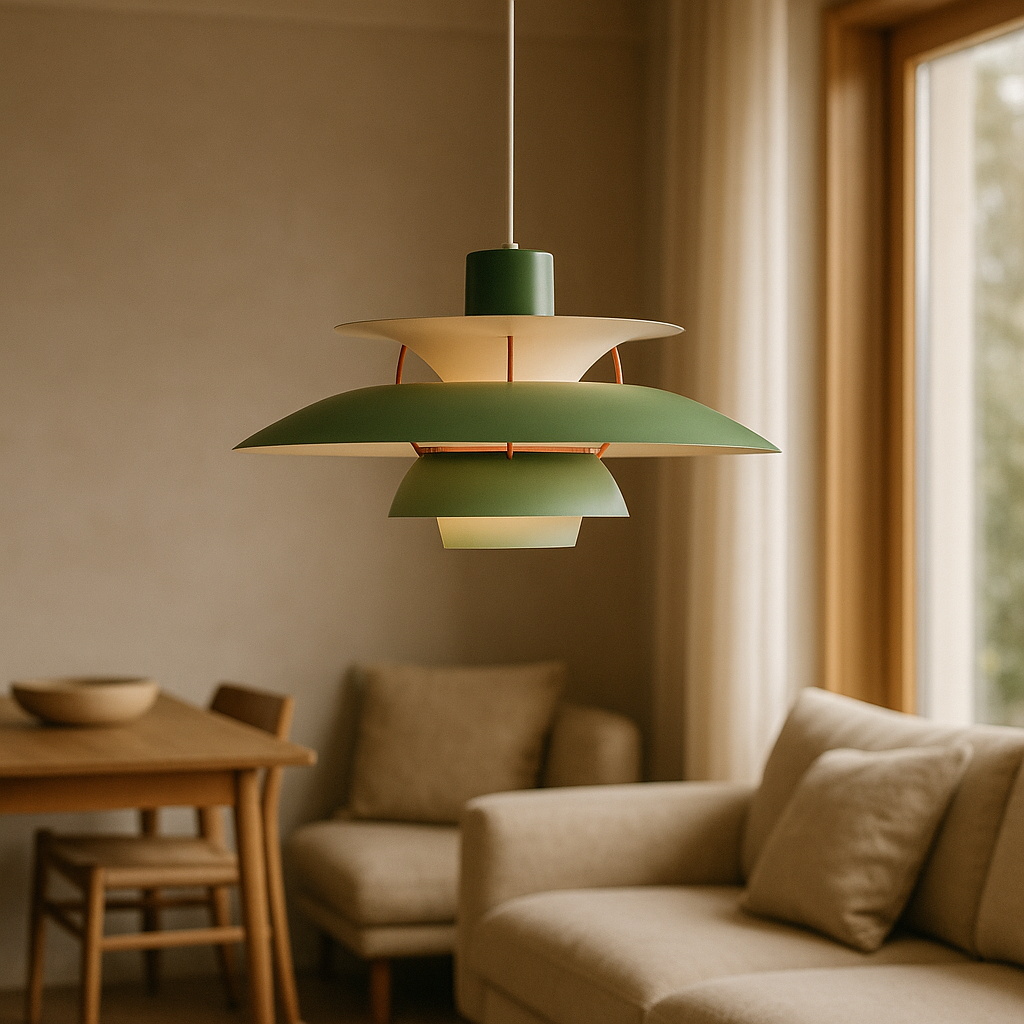 Pendant Light Alloy E27 Green Dining Room Scandinavian Layered Ceiling Hanging Living Room Ambient Lighting | Thomler
