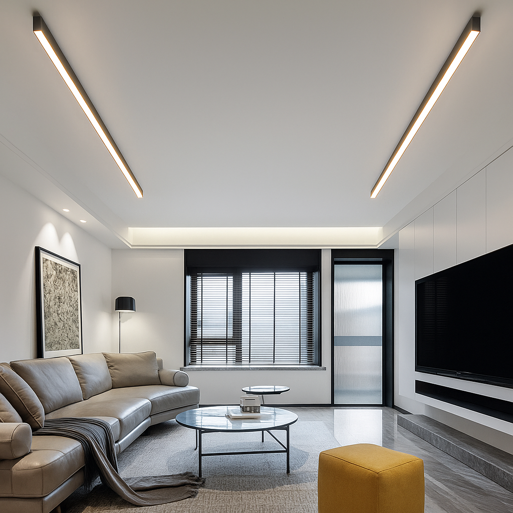 Modern LED Ceiling Light Fixture | Sleek Aluminum Flush Mount Lamp for Living Room, Bedroom & Office | Multiple Sizes & Finishes | Thomler