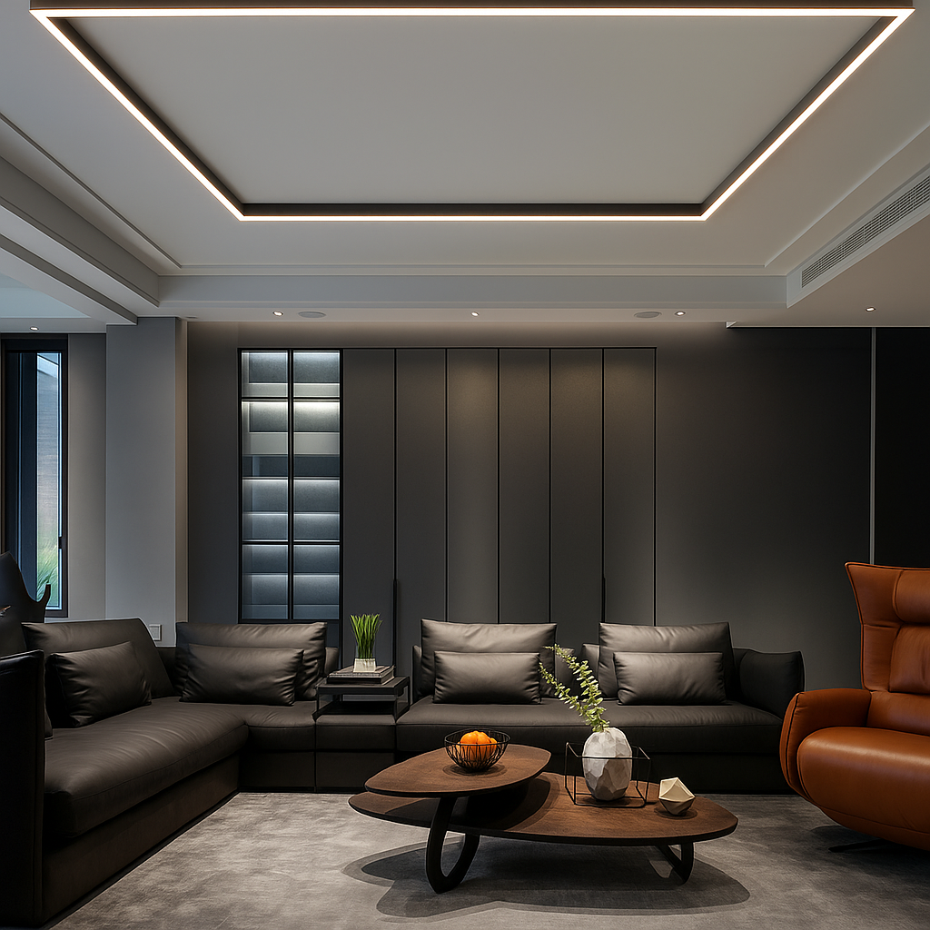 Modern LED Ceiling Light Fixture | Sleek Aluminum Flush Mount Lamp for Living Room, Bedroom & Office | Multiple Sizes & Finishes | Thomler