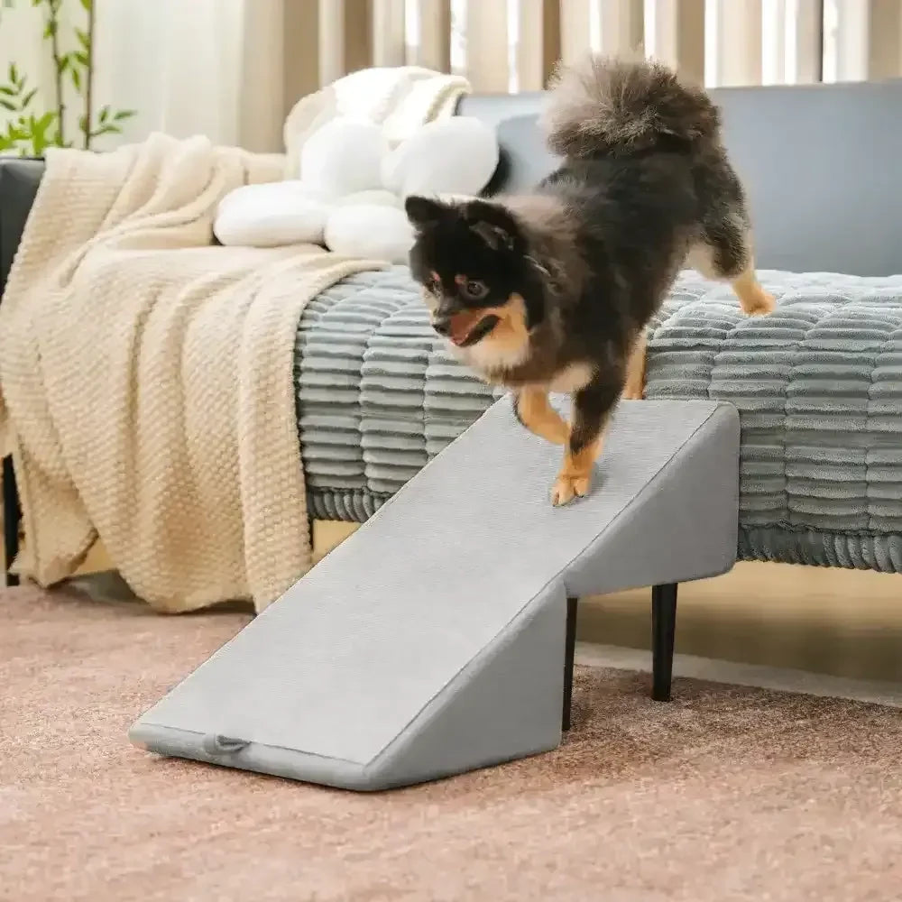 Pet Stairs with Anti-Slip Tread – Foldable 2-in-1 Ramp for Small Dogs, Seniors & Short Breeds – Velvet-Covered Step Platform for Couch & Bed | Thomler