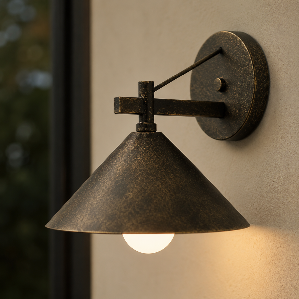 Metal Geometric Sconce for Porches, Patios & Entryways – Weatherproof E27 Fixture | Thomler