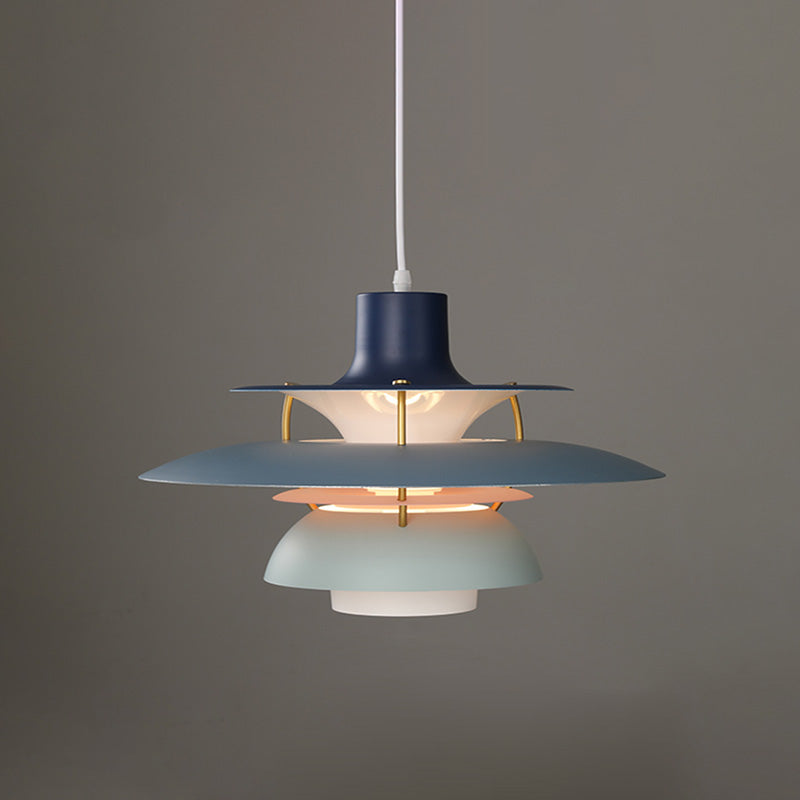 Pendant Light Metal E27 Layered Shade Dining Table Kitchen Island Scandinavian Hanging Ceiling Lamp | Thomler