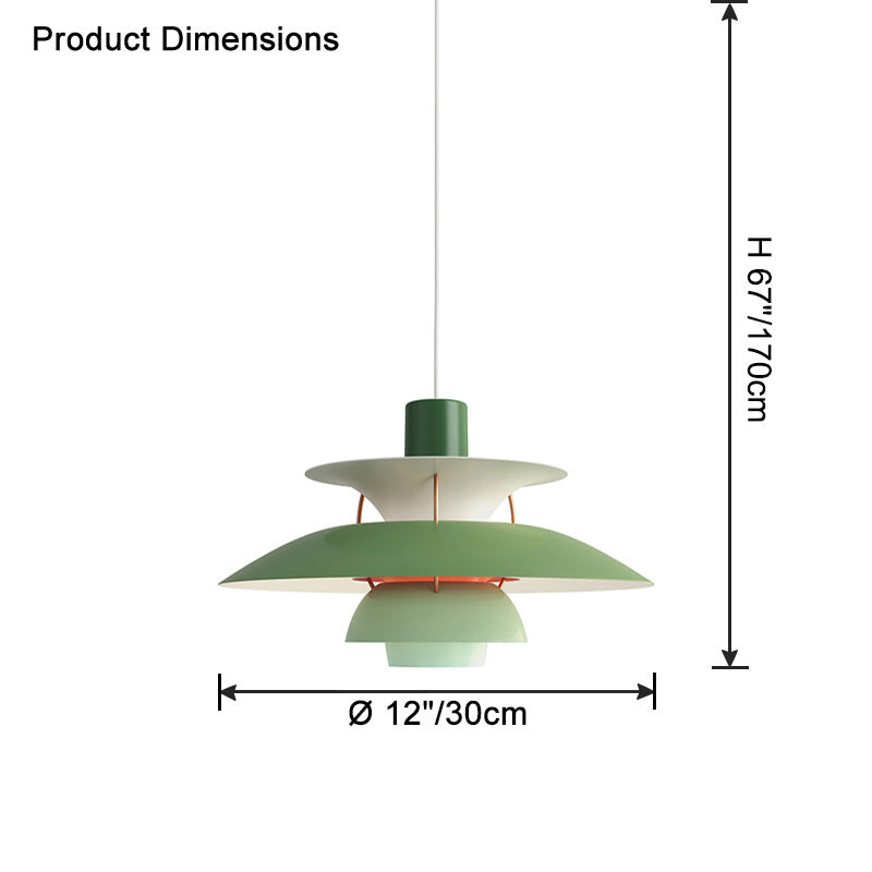 Pendant Light Metal E27 Layered Shade Dining Table Kitchen Island Scandinavian Hanging Ceiling Lamp | Thomler