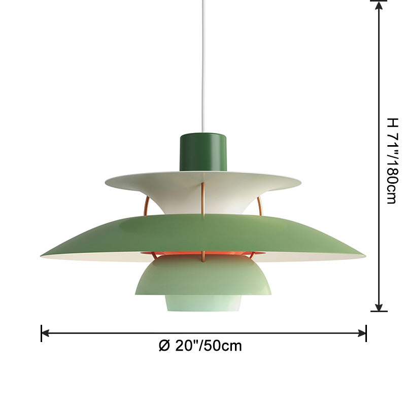 Pendant Light Metal E27 Layered Shade Dining Table Kitchen Island Scandinavian Hanging Ceiling Lamp | Thomler
