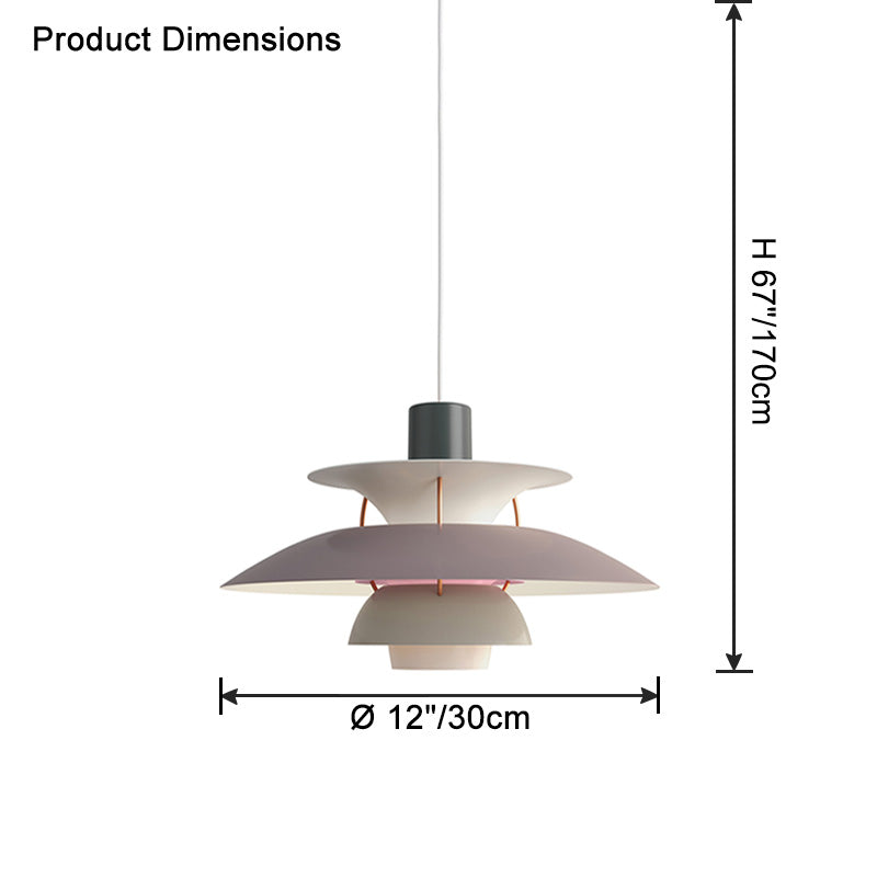 Pendant Light Metal E27 Layered Shade Dining Table Kitchen Island Scandinavian Hanging Ceiling Lamp | Thomler