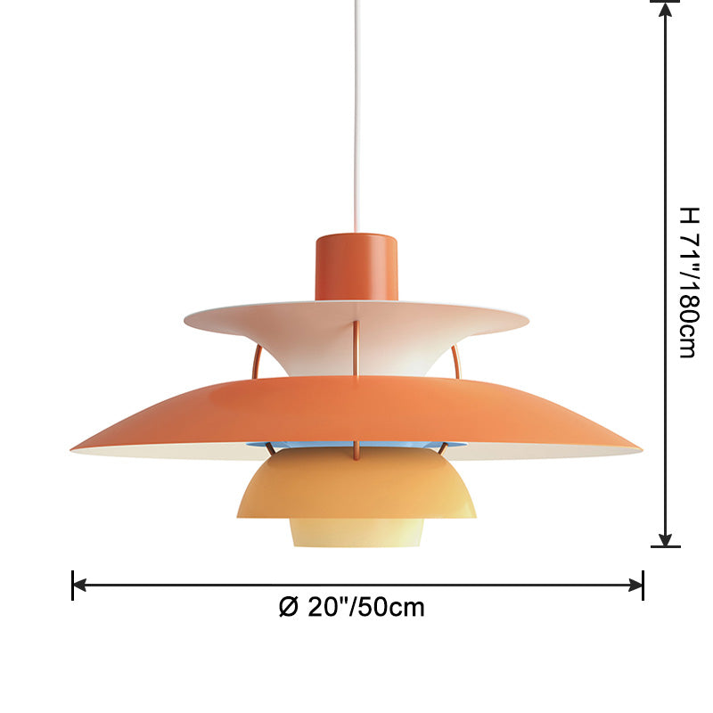 Pendant Light Metal E27 Layered Shade Dining Table Kitchen Island Scandinavian Hanging Ceiling Lamp | Thomler